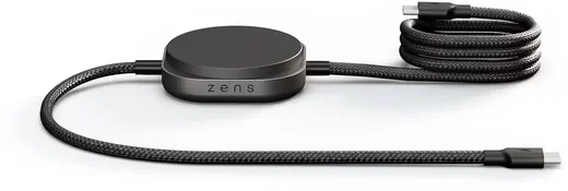 ZENS Pro 2 USB-C naar USB-C Kabel 140W met Draadloze Qi2 15W Oplader 1,5M Zwart afbeelding 1