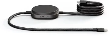 ZENS Pro 2 USB-C naar USB-C Kabel 140W met Draadloze Qi2 15W Oplader 1,5M Zwart