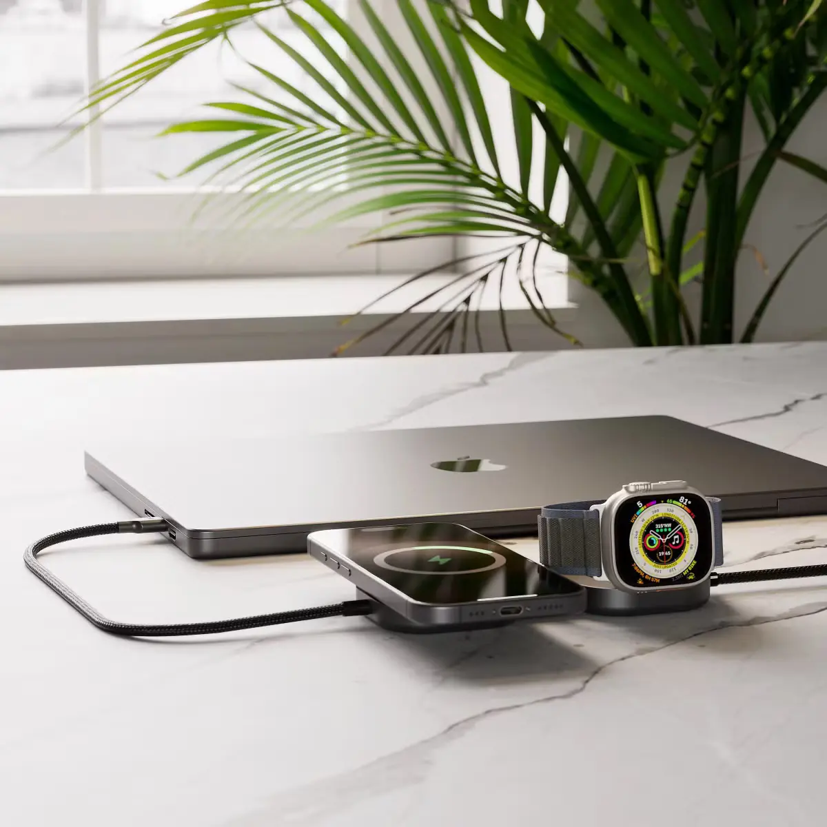 ZENS Pro 3 USB-C naar USB-C 140W Kabel met Qi2, MagSafe en Watch Oplader Zwart afbeelding 6