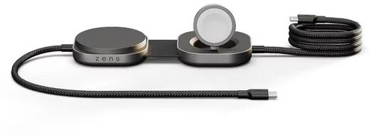 ZENS Pro 3 USB-C naar USB-C 140W Kabel met Qi2, MagSafe en Watch Oplader Zwart afbeelding 1
