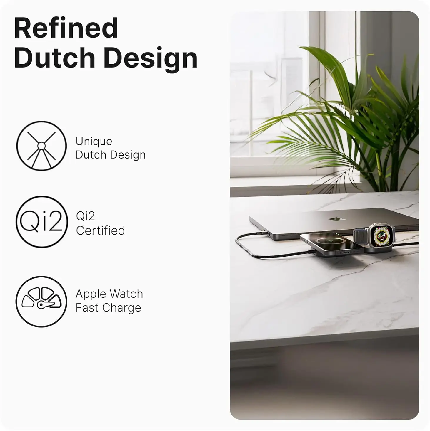 ZENS Pro 3 USB-C naar USB-C 140W Kabel met Qi2, MagSafe en Watch Oplader Zwart afbeelding 4