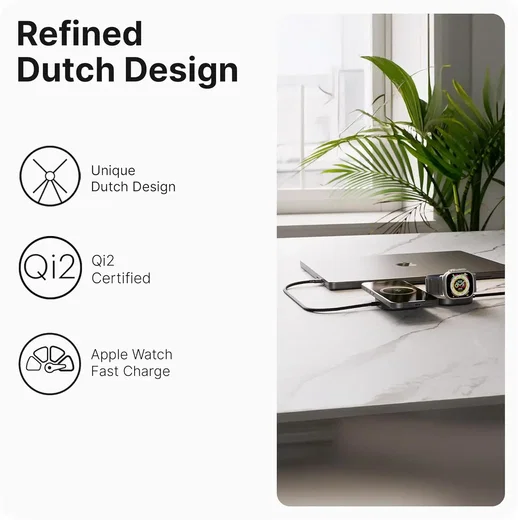 ZENS Pro 3 USB-C naar USB-C 140W Kabel met Qi2, MagSafe en Watch Oplader Zwart afbeelding 4