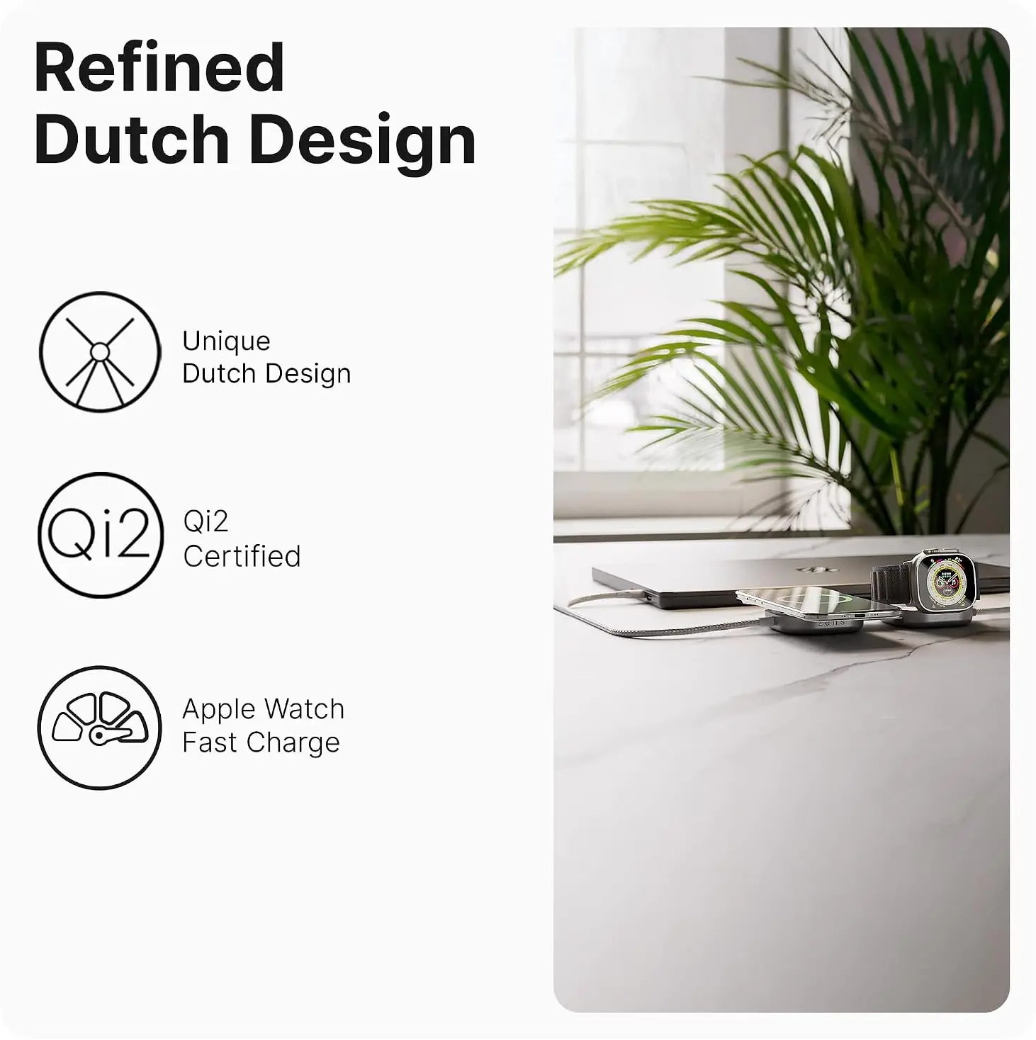 ZENS Pro 3 USB-C naar USB-C 140W Kabel met Qi2, MagSafe en Watch Oplader Wit afbeelding 5