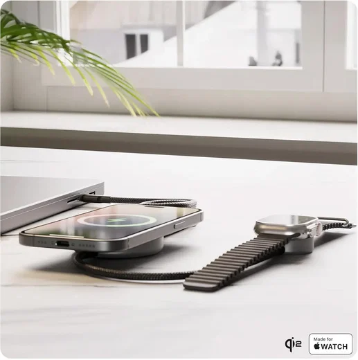 ZENS Pro 2 Draadloze Oplader Qi2 2-in-1 Fast Charge MagSafe/Apple Watch Zwart afbeelding 2