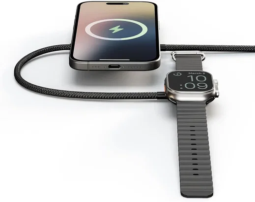 ZENS Pro 2 Draadloze Oplader Qi2 2-in-1 Fast Charge MagSafe/Apple Watch Zwart afbeelding 1