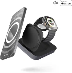 ZENS Nightstand Charger Pro 2 Qi2 2-in-1 Draadloze MagSafe / Apple Watch Oplader afbeelding