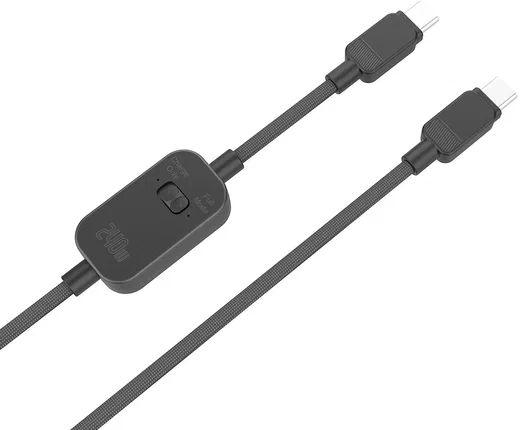 4smarts PrivacyCord USB-C naar USB-C Kabel 240W Fast Charge 1,2M Zwart afbeelding 8