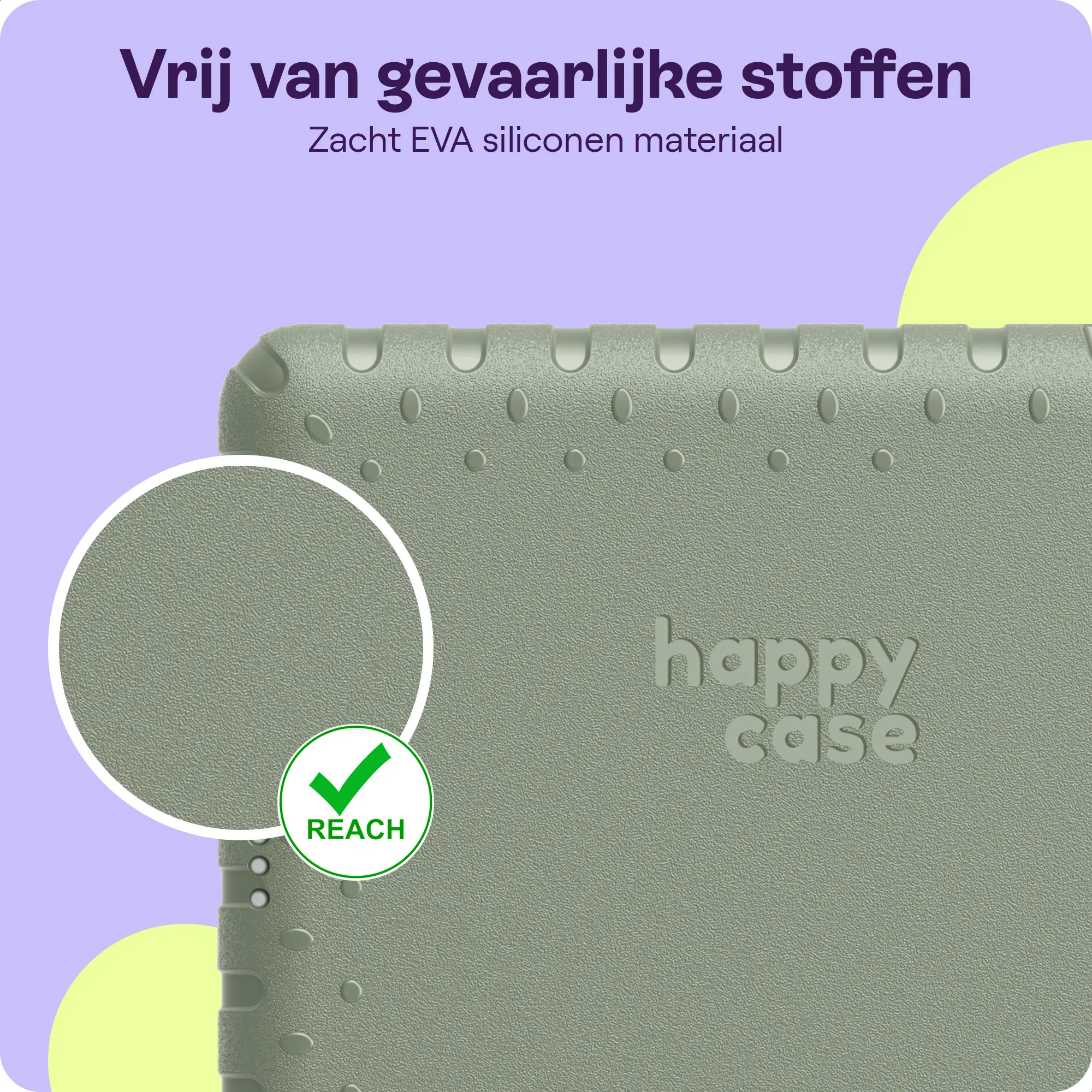 HappyCase Samsung Tab A11 Plus / Tab A9 Plus Kinder Tablethoes Handvat Khaki afbeelding 4