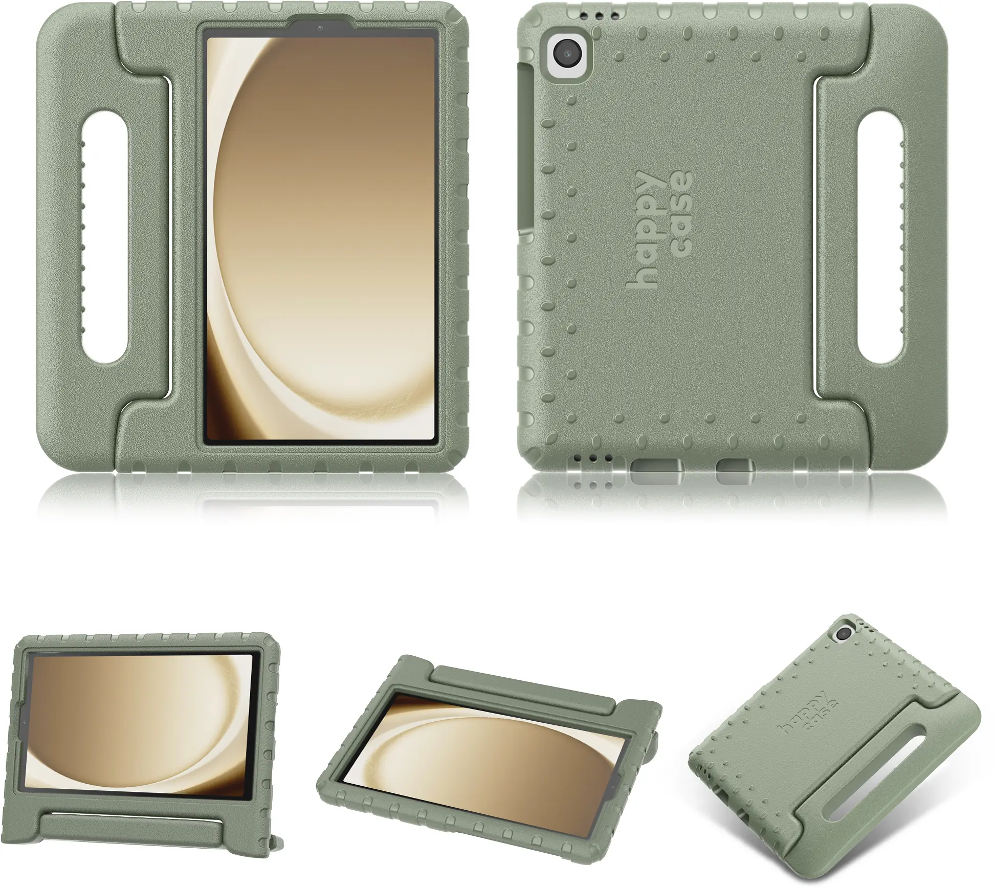 HappyCase Samsung Tab A11 Plus / Tab A9 Plus Kinder Tablethoes Handvat Khaki afbeelding 9