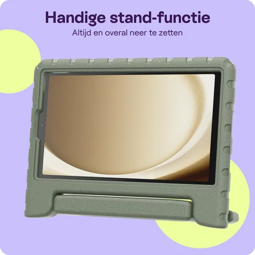 HappyCase Samsung Tab A11 Plus / Tab A9 Plus Kinder Tablethoes Handvat Khaki afbeelding 2