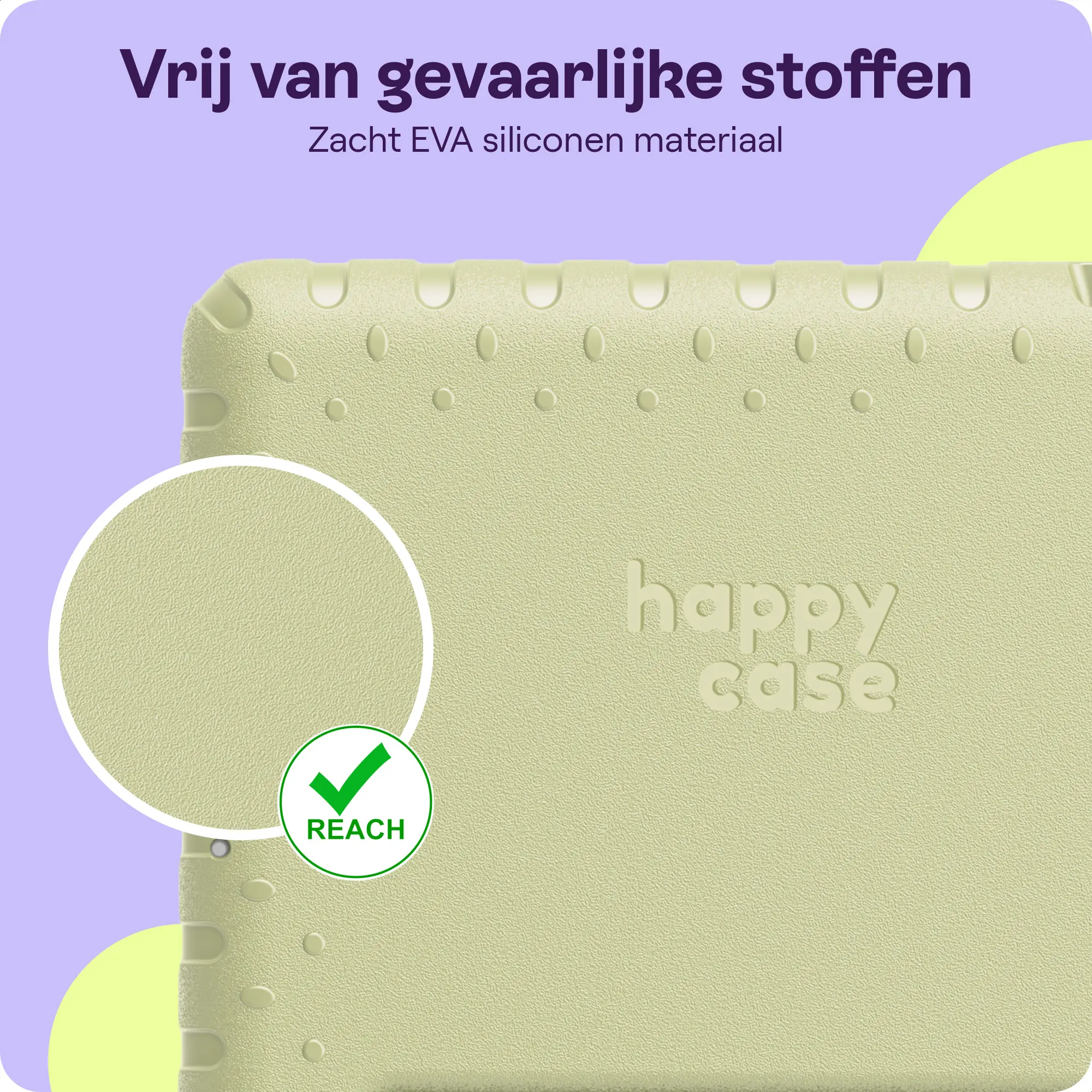 HappyCase Samsung Tab A11 Plus / A9 Plus Kinder Tablethoes Handvat Beige afbeelding 5