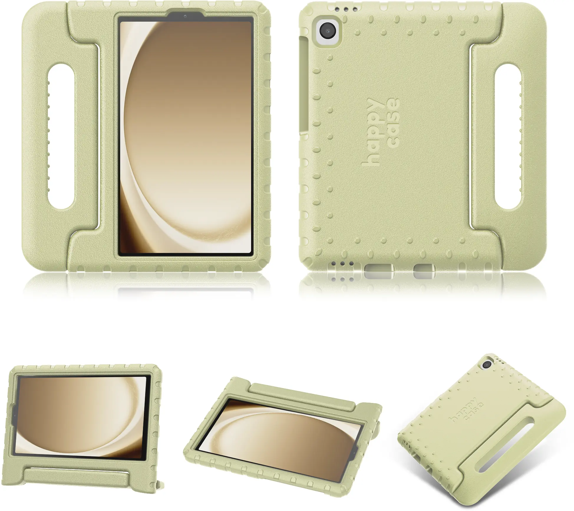 HappyCase Samsung Tab A11 Plus / A9 Plus Kinder Tablethoes Handvat Beige afbeelding 10