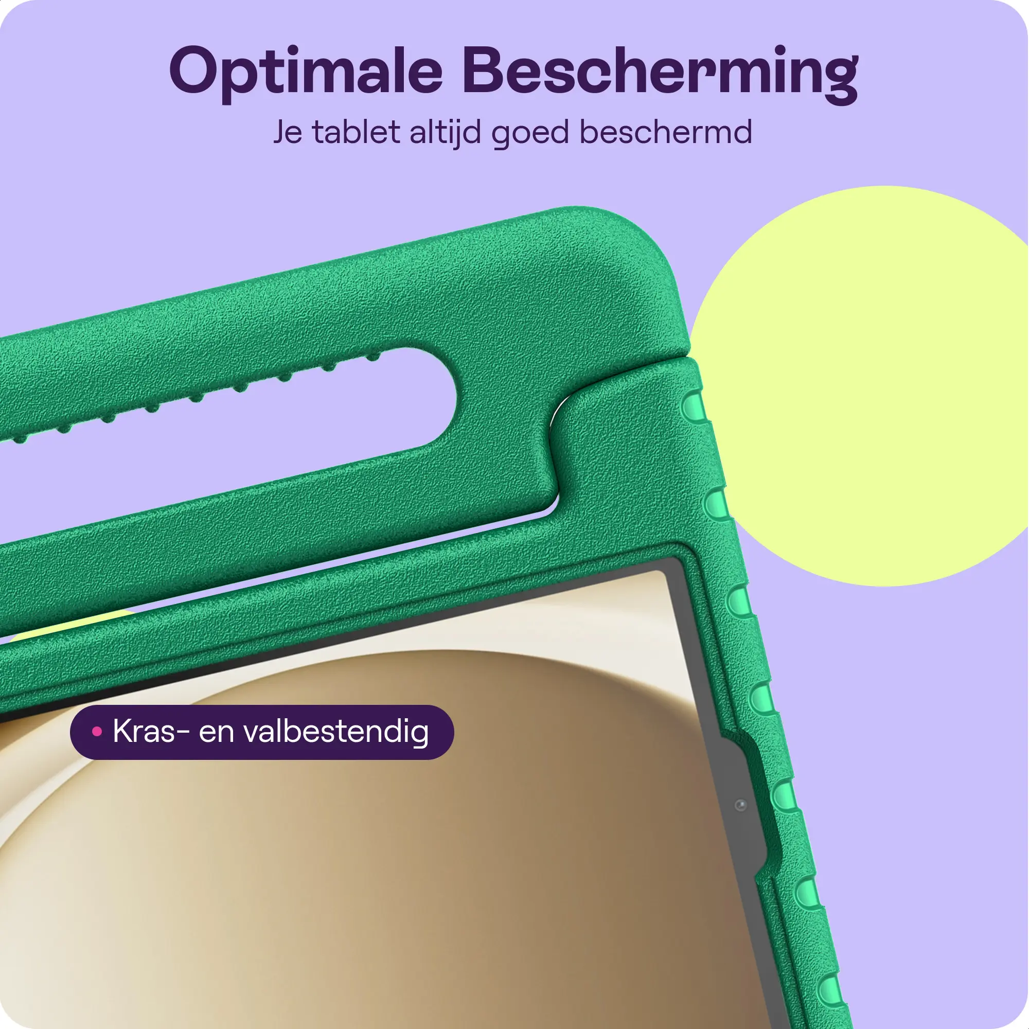 HappyCase Samsung Tab A11 Plus / A9 Plus Kinder Tablethoes Handvat Donker Groen afbeelding 4