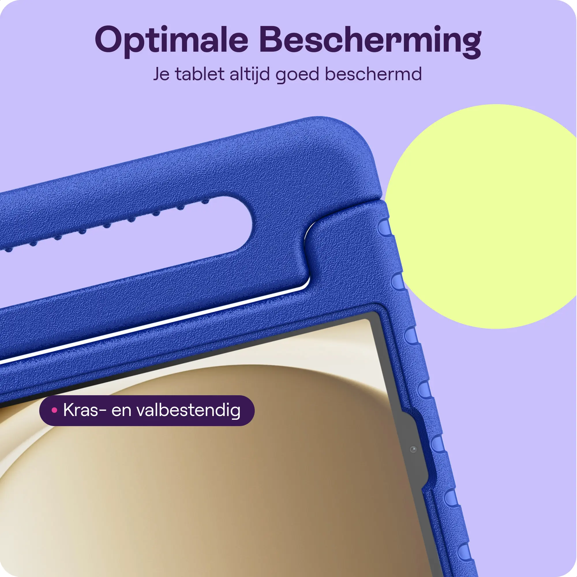 HappyCase Samsung Tab A11 Plus / A9 Plus Kinder Tablethoes Handvat Donker Blauw afbeelding 4