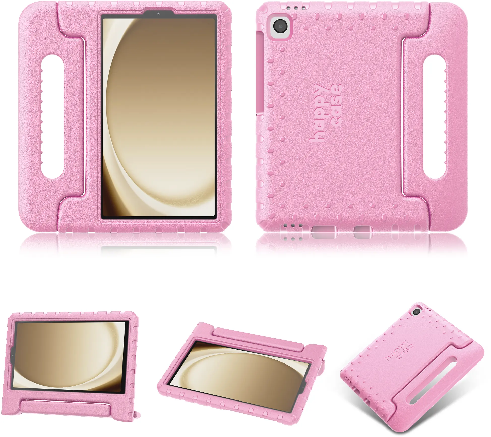 HappyCase Samsung Galaxy Tab A11 / A9 Kinder Tablethoes met Handvat Licht Roze afbeelding 9