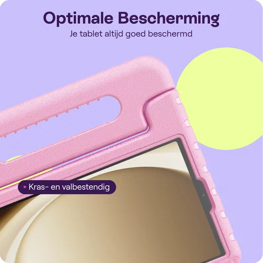 HappyCase Samsung Galaxy Tab A11 / A9 Kinder Tablethoes met Handvat Licht Roze afbeelding 4