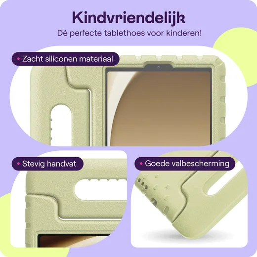HappyCase Samsung Galaxy Tab A11 / A9 Kinder Tablethoes met Handvat Beige afbeelding 2