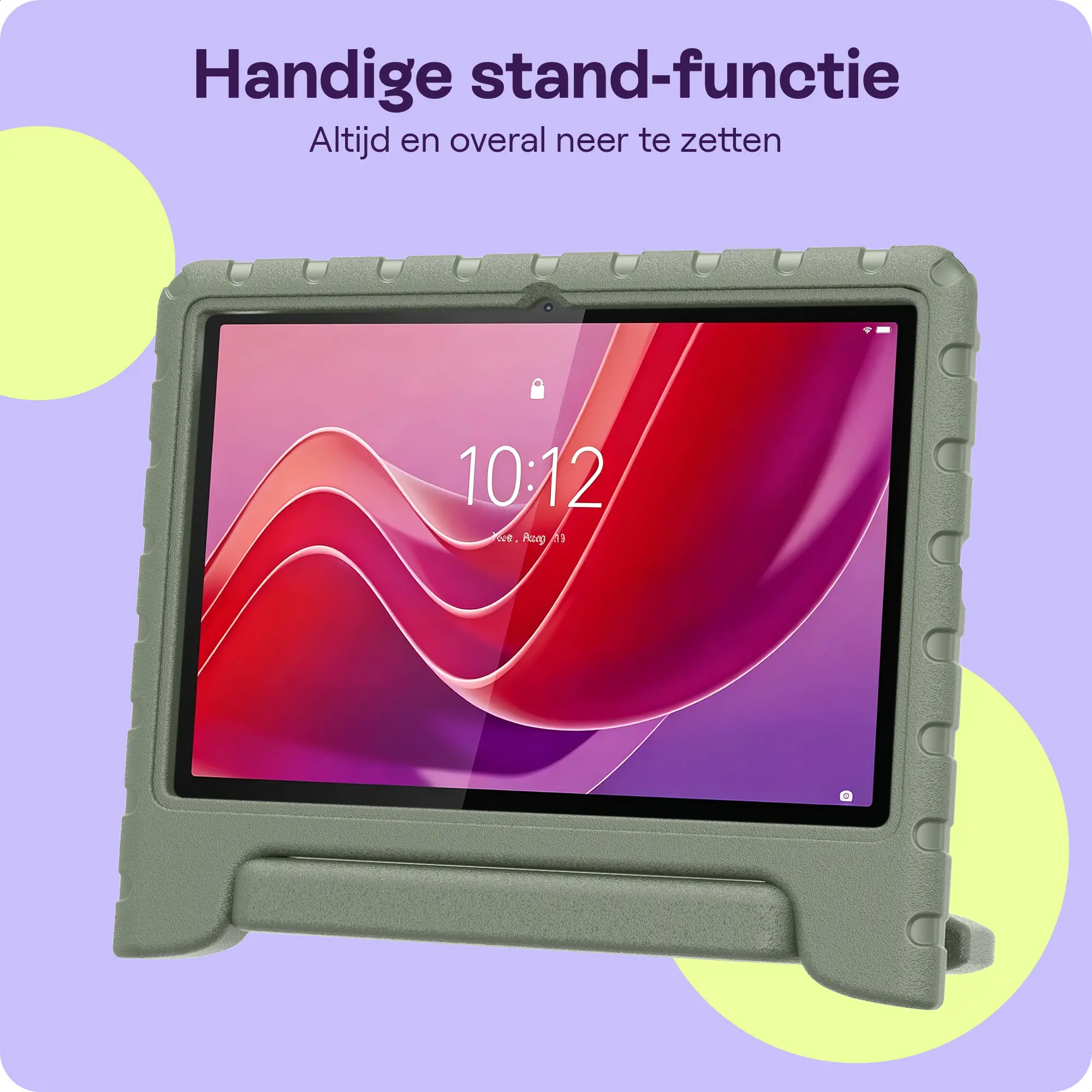 HappyCase Lenovo Tab M11 Kinder Tablethoes met Handvat Khaki afbeelding 2