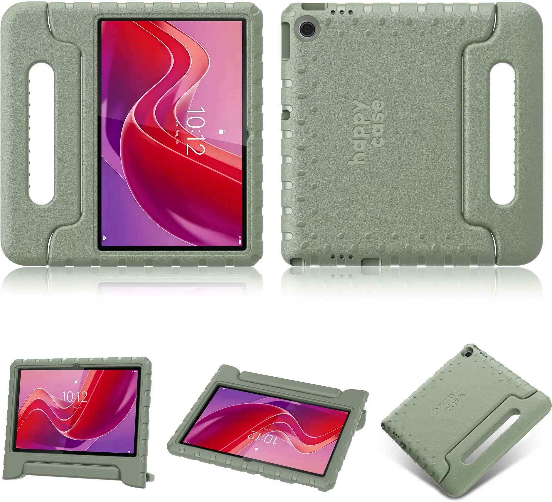 HappyCase Lenovo Tab M11 Kinder Tablethoes met Handvat Khaki afbeelding 9