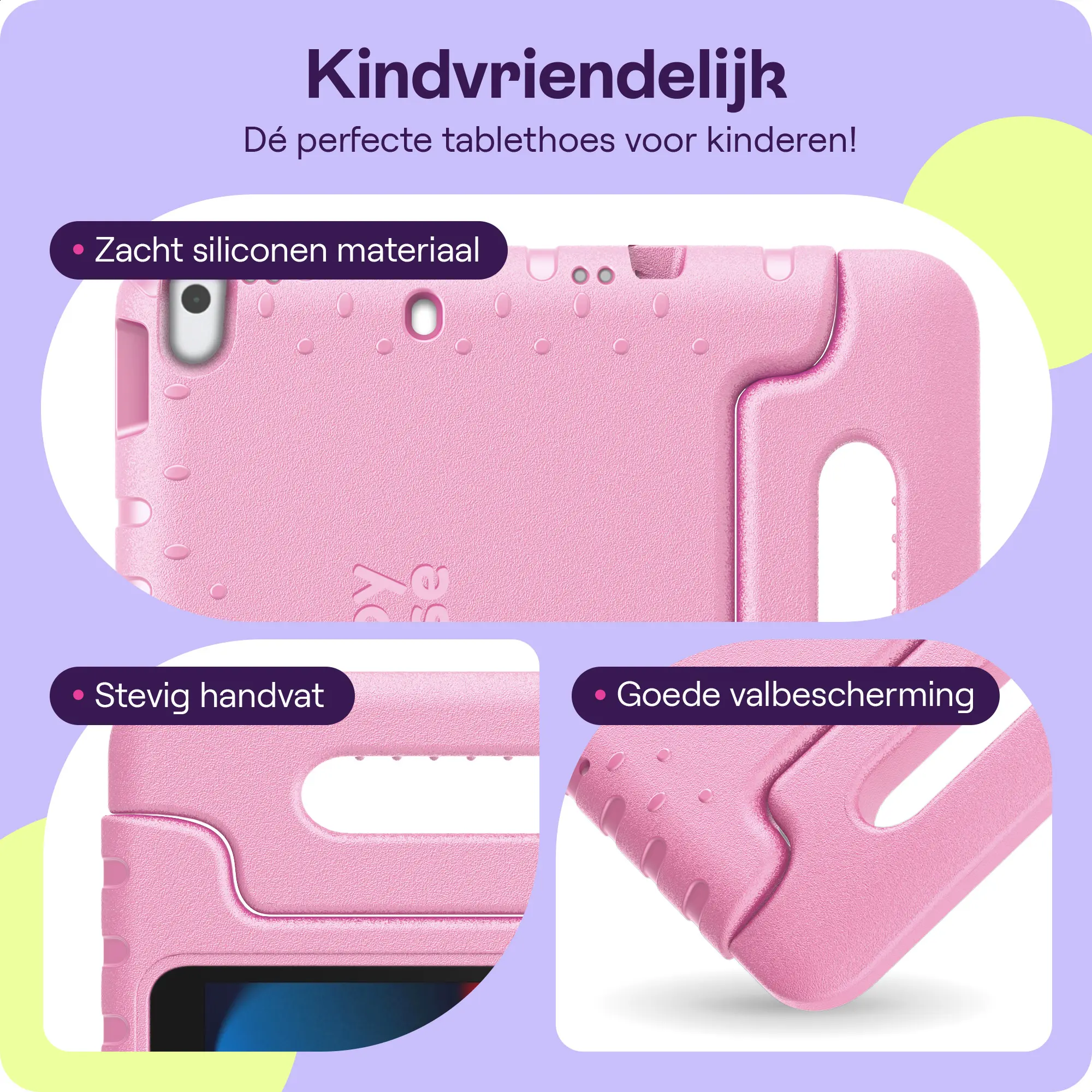 HappyCase Lenovo Tab M11 Kinder Tablethoes met Handvat Licht Roze afbeelding 2