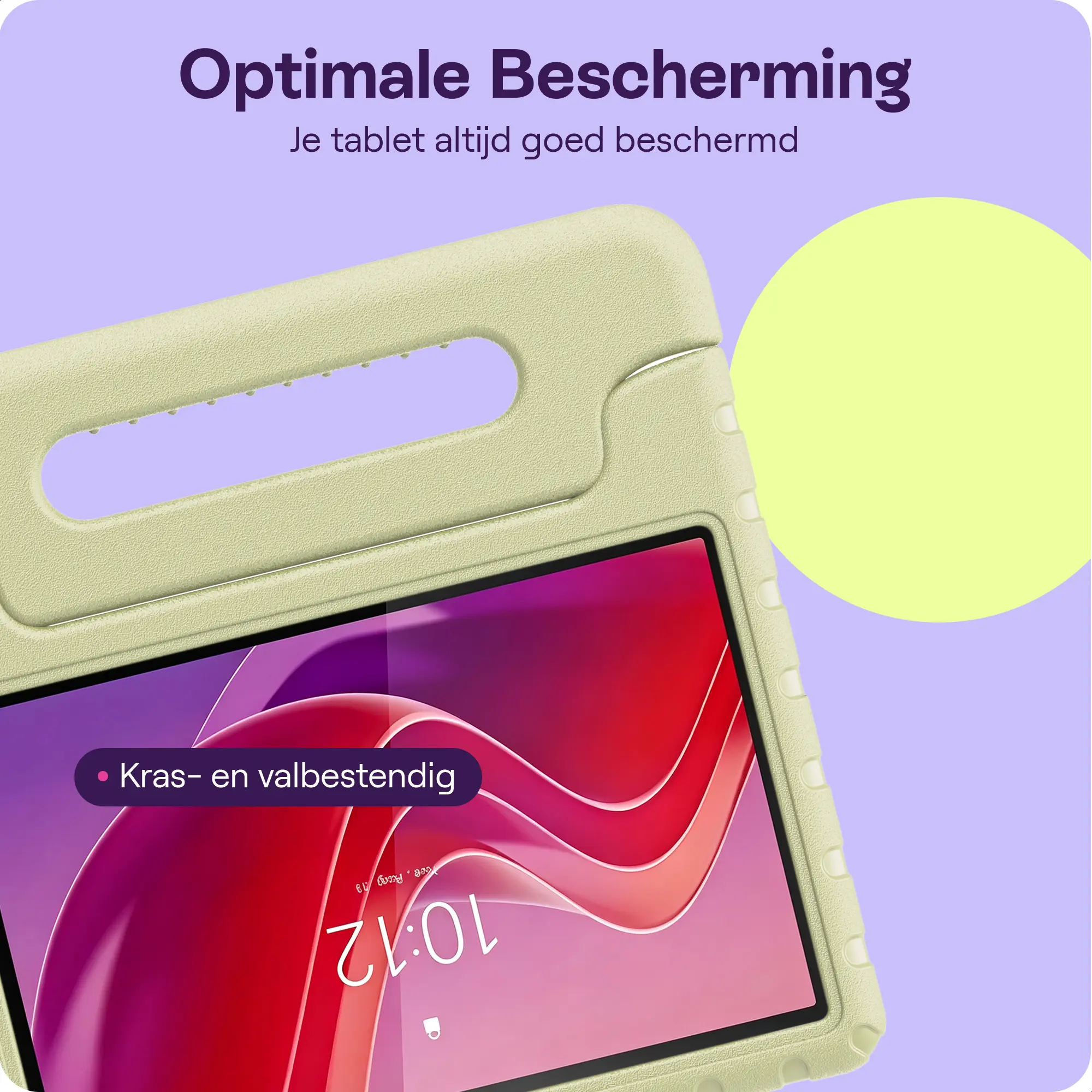 HappyCase Lenovo Tab M11 Kinder Tablethoes met Handvat Beige afbeelding 4
