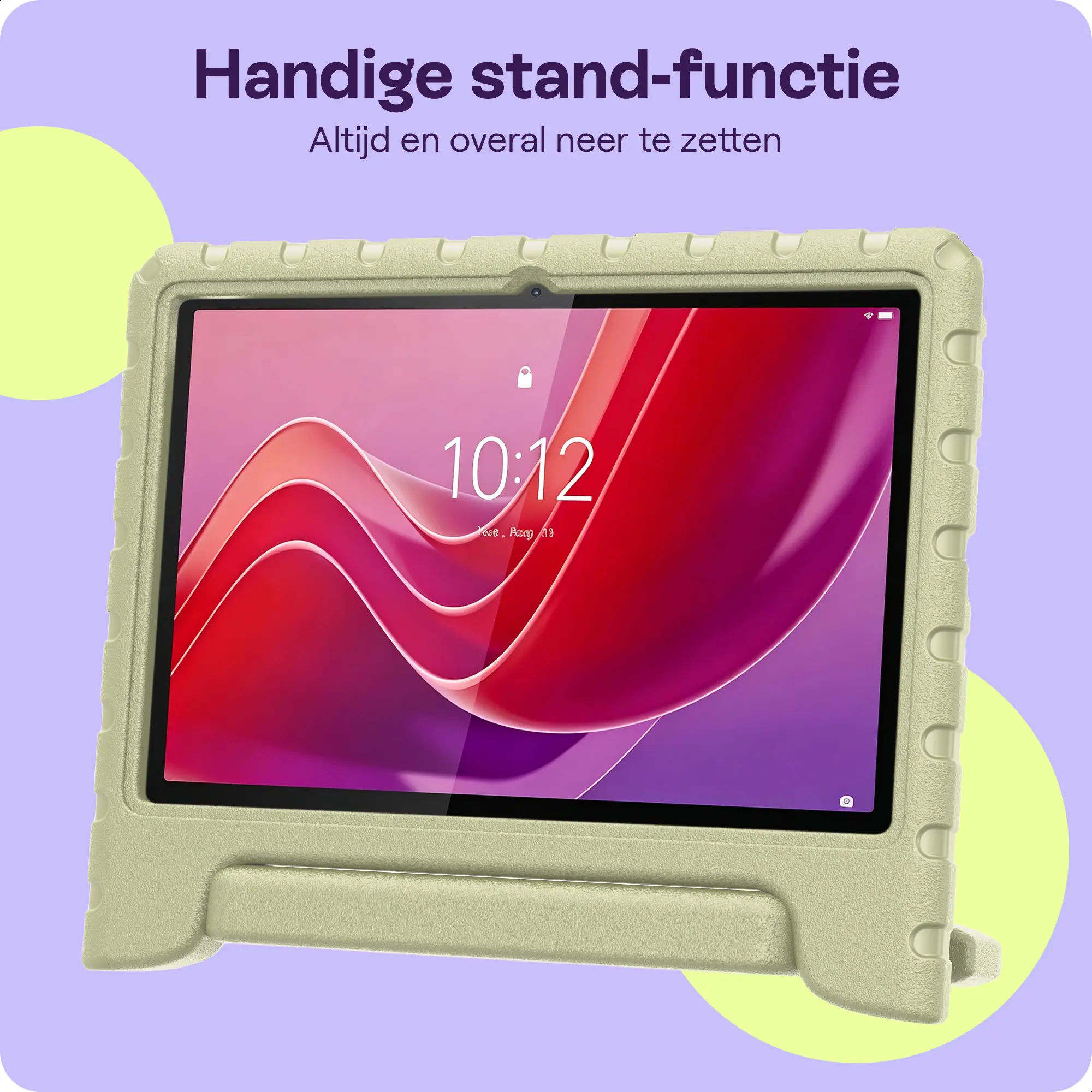 HappyCase Lenovo Tab M11 Kinder Tablethoes met Handvat Beige afbeelding 3