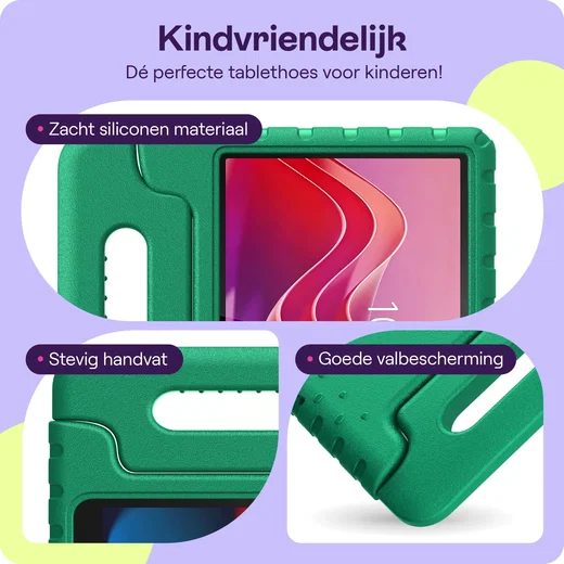 HappyCase Lenovo Tab M11 Kinder Tablethoes met Handvat Donker Groen afbeelding 2