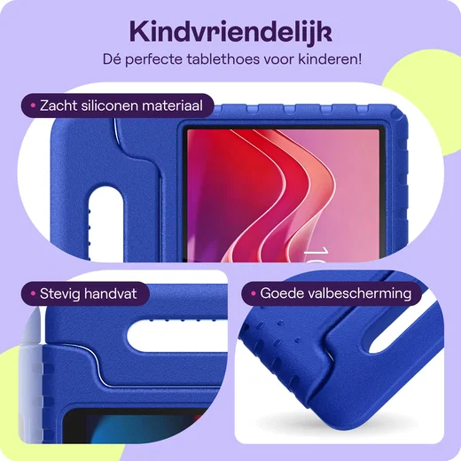HappyCase Lenovo Tab M11 Kinder Tablethoes met Handvat Donker Blauw afbeelding 2