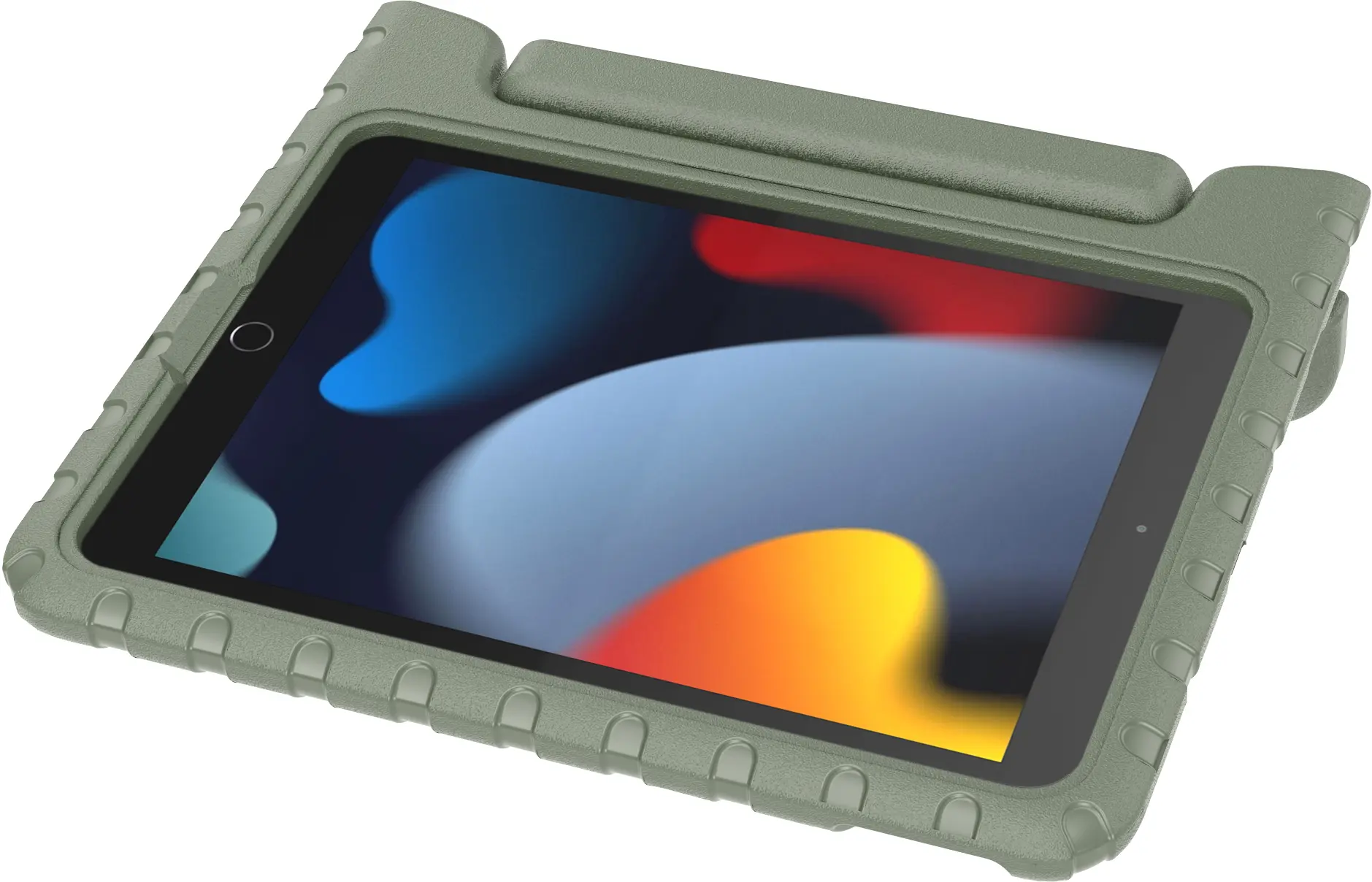 HappyCase iPad 10.2 2019/2020/2021 Kinder Tablethoes Handvat Khaki afbeelding 7