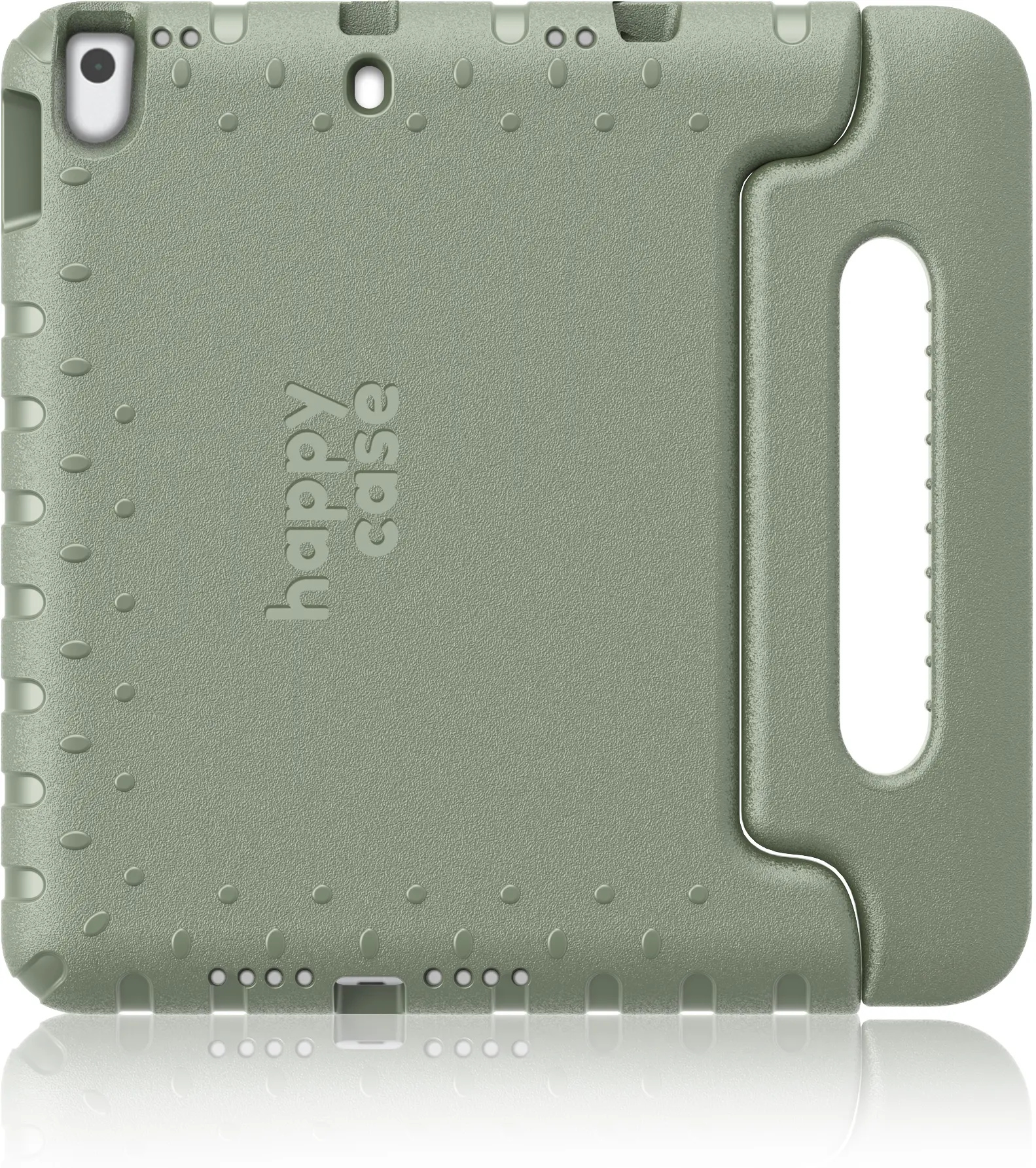 HappyCase iPad 10.2 2019/2020/2021 Kinder Tablethoes Handvat Khaki afbeelding 1