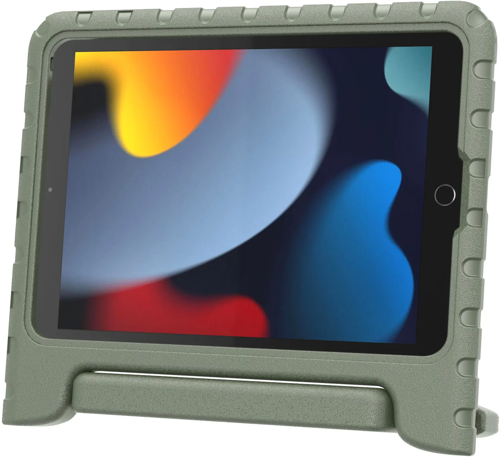 HappyCase iPad 10.2 2019/2020/2021 Kinder Tablethoes Handvat Khaki afbeelding 5