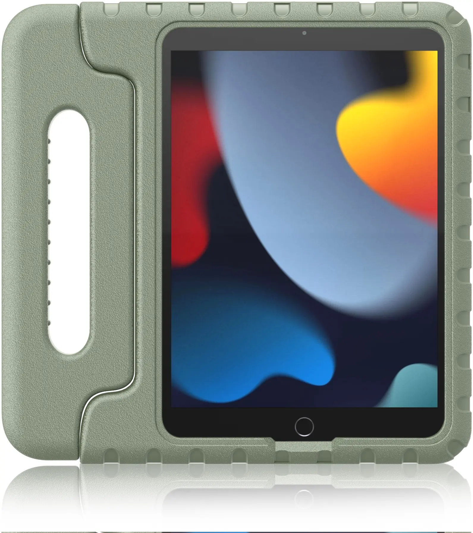 HappyCase iPad 10.2 2019/2020/2021 Kinder Tablethoes Handvat Khaki afbeelding 6