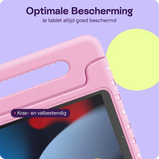 HappyCase iPad 10.2 2019/2020/2021 Kinder Tablethoes Handvat Licht Roze afbeelding 4