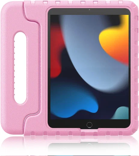HappyCase iPad 10.2 2019/2020/2021 Kinder Tablethoes Handvat Licht Roze afbeelding 7