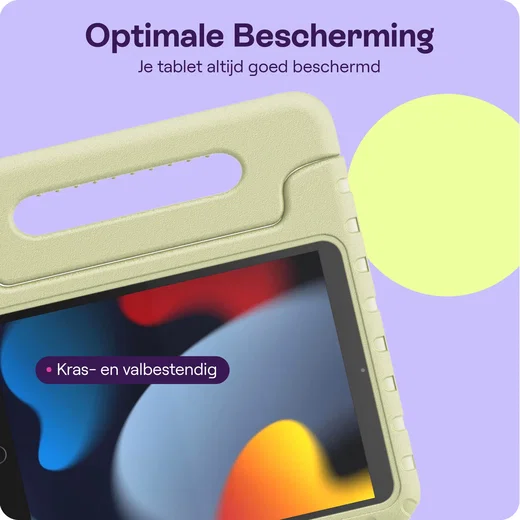 HappyCase iPad 10.2 2019/2020/2021 Kinder Tablethoes Handvat Beige afbeelding 4