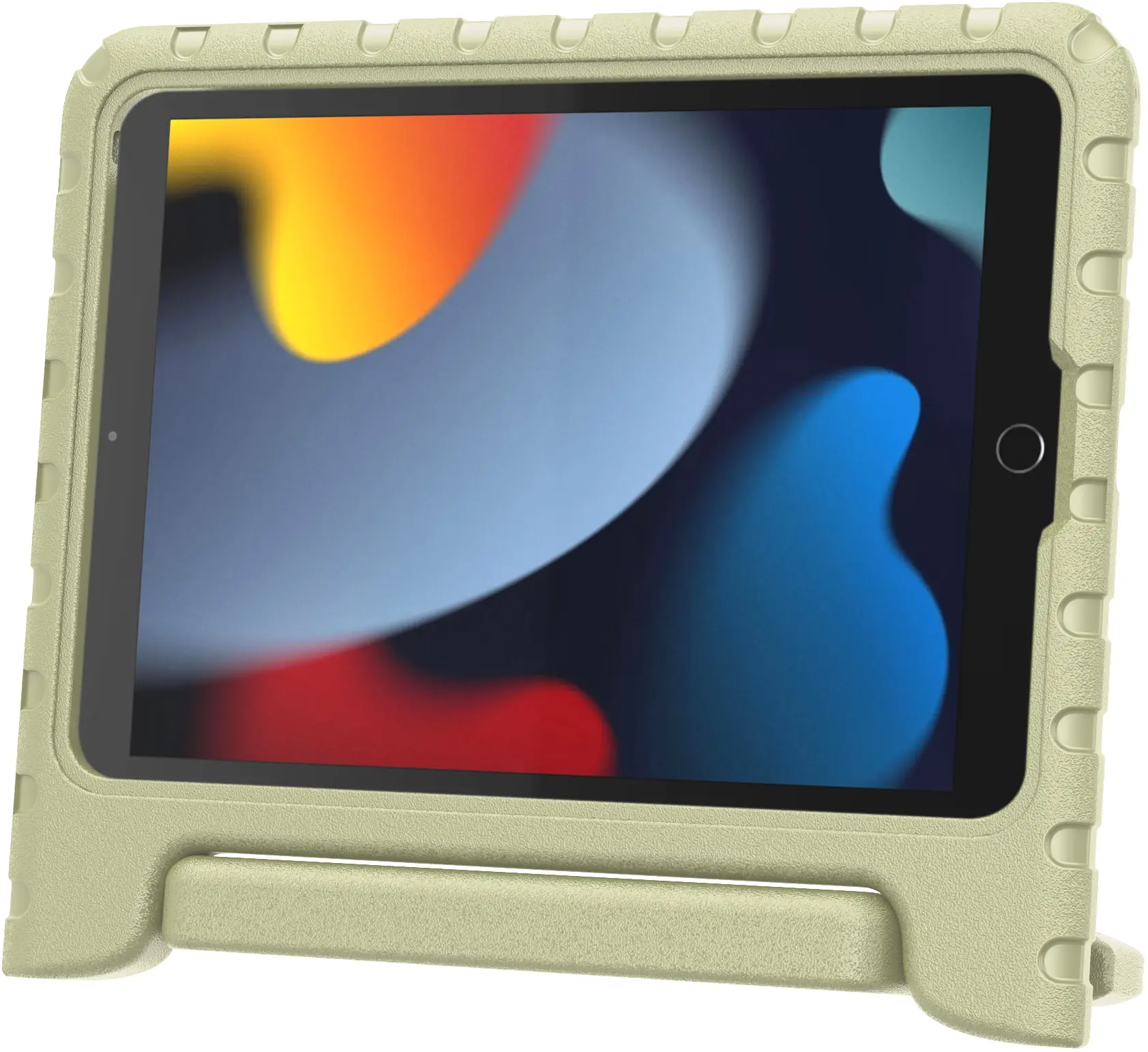 HappyCase iPad 10.2 2019/2020/2021 Kinder Tablethoes Handvat Beige afbeelding 6