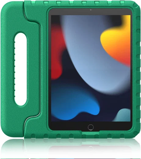 HappyCase iPad 10.2 2019/2020/2021 Kinder Tablethoes Handvat Donker Groen afbeelding 7