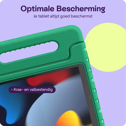 HappyCase iPad 10.2 2019/2020/2021 Kinder Tablethoes Handvat Donker Groen afbeelding 4