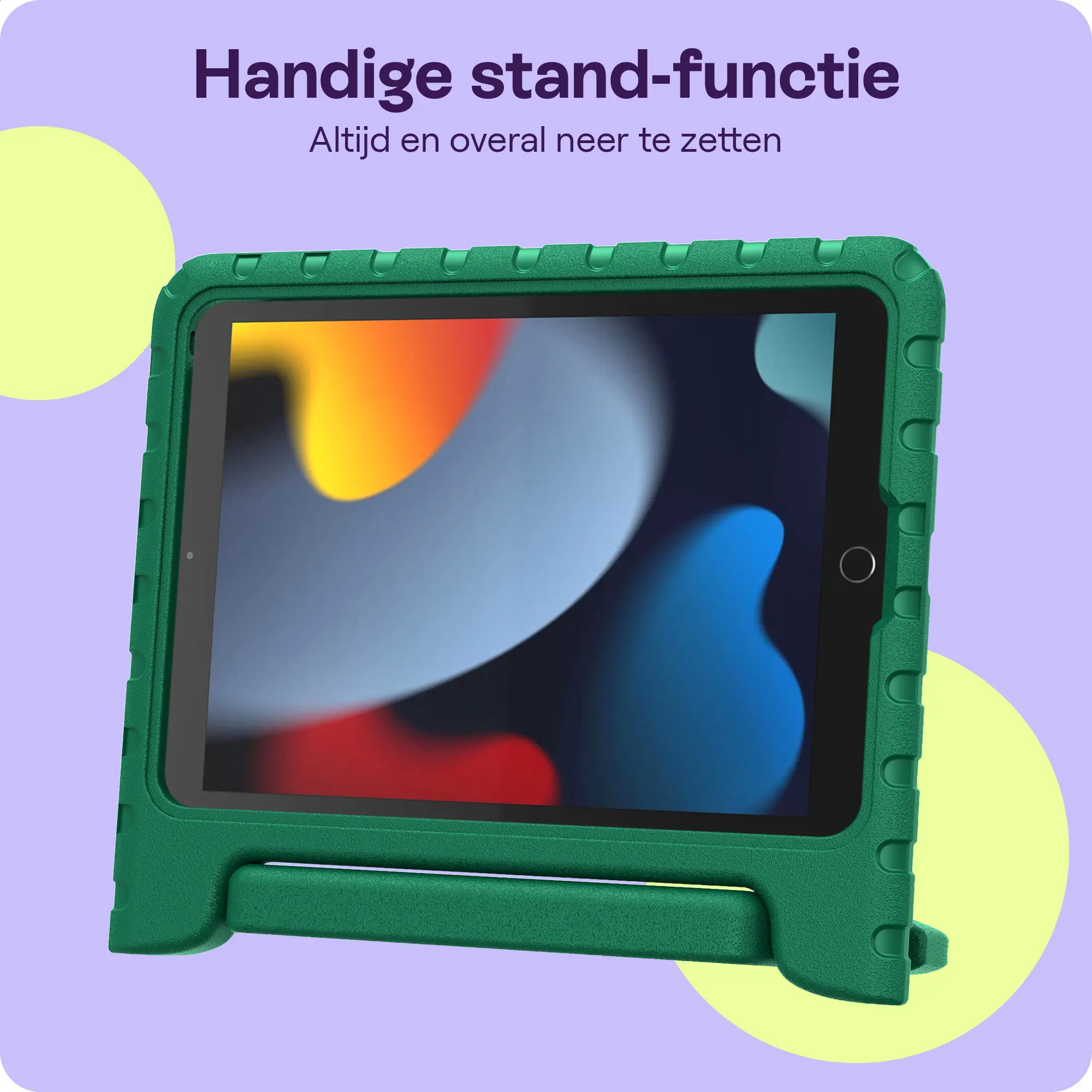 HappyCase iPad 10.2 2019/2020/2021 Kinder Tablethoes Handvat Donker Groen afbeelding 3