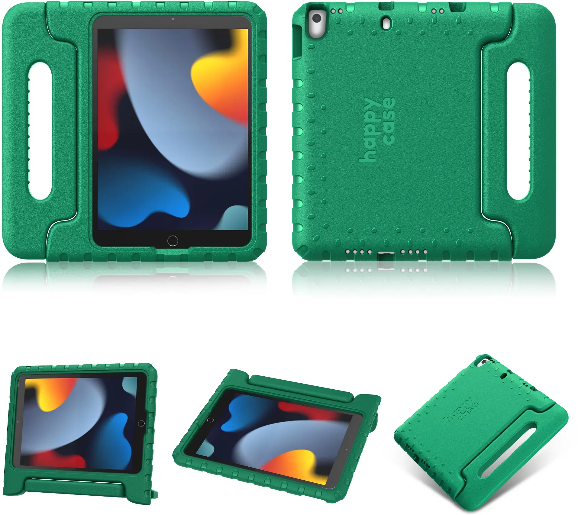 HappyCase iPad 10.2 2019/2020/2021 Kinder Tablethoes Handvat Donker Groen afbeelding 10