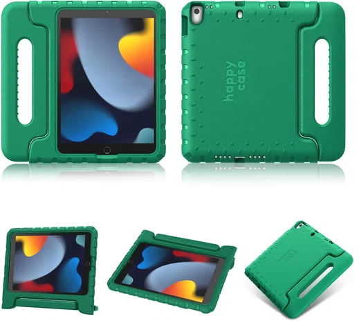 HappyCase iPad 10.2 2019/2020/2021 Kinder Tablethoes Handvat Donker Groen afbeelding 10