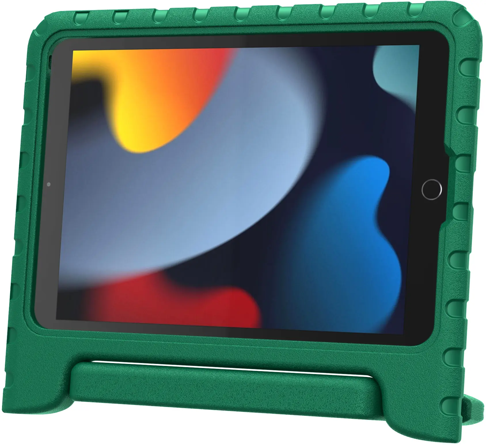 HappyCase iPad 10.2 2019/2020/2021 Kinder Tablethoes Handvat Donker Groen afbeelding 6