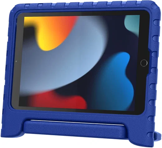 HappyCase iPad 10.2 2019/2020/2021 Kinder Tablethoes Handvat Donker Blauw afbeelding 6