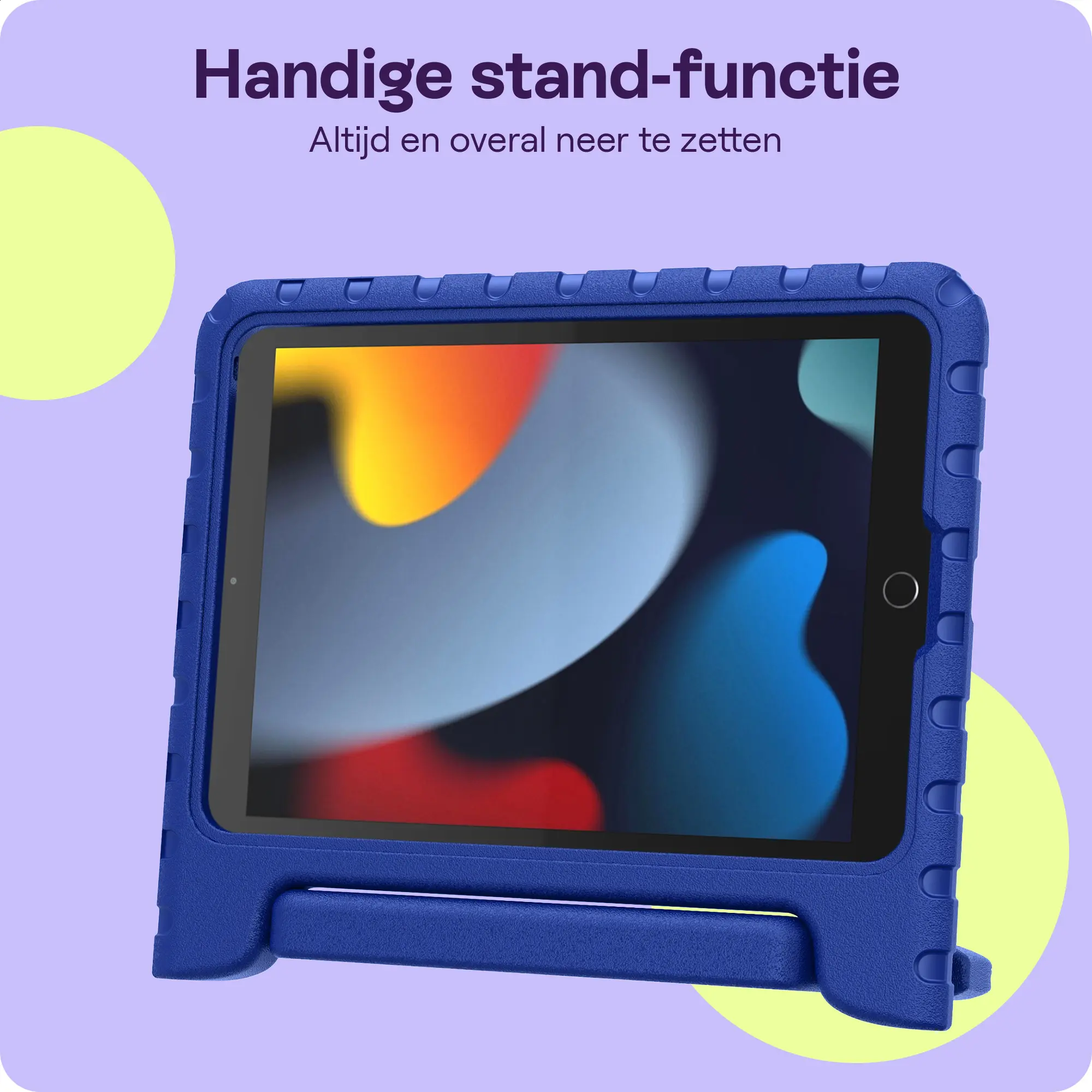 HappyCase iPad 10.2 2019/2020/2021 Kinder Tablethoes Handvat Donker Blauw afbeelding 3
