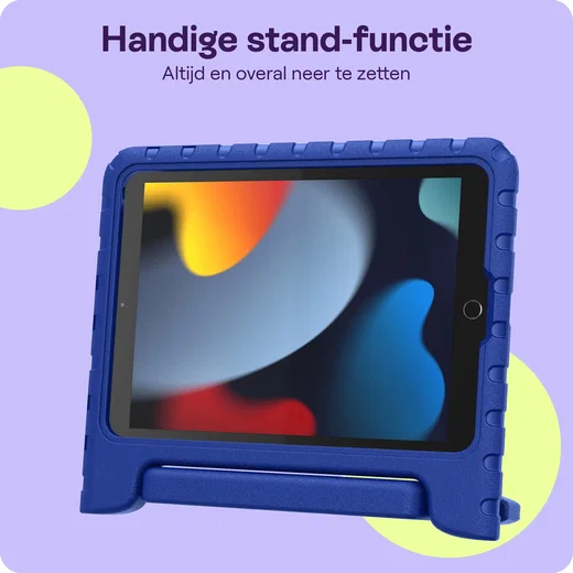 HappyCase iPad 10.2 2019/2020/2021 Kinder Tablethoes Handvat Donker Blauw afbeelding 3