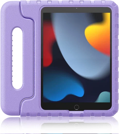 HappyCase iPad 10.2 2019/2020/2021 Kinder Tablethoes Handvat Lila afbeelding 7