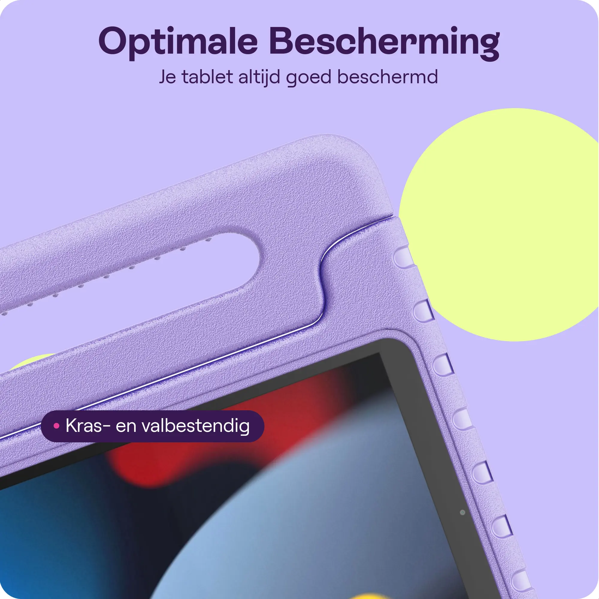 HappyCase iPad 10.2 2019/2020/2021 Kinder Tablethoes Handvat Lila afbeelding 4