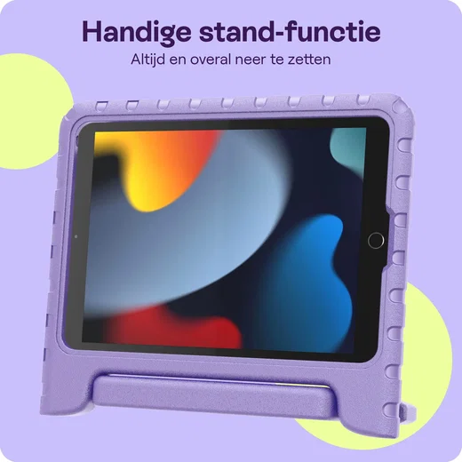HappyCase iPad 10.2 2019/2020/2021 Kinder Tablethoes Handvat Lila afbeelding 3
