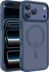 Buddi Frost Apple iPhone 18 Pro Max Hoesje MagSafe Back Cover Matte Donker Blauw afbeelding