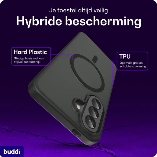 Buddi Frost Samsung Galaxy A57 Hoesje MagSafe Back Cover Matte Zwart afbeelding 2